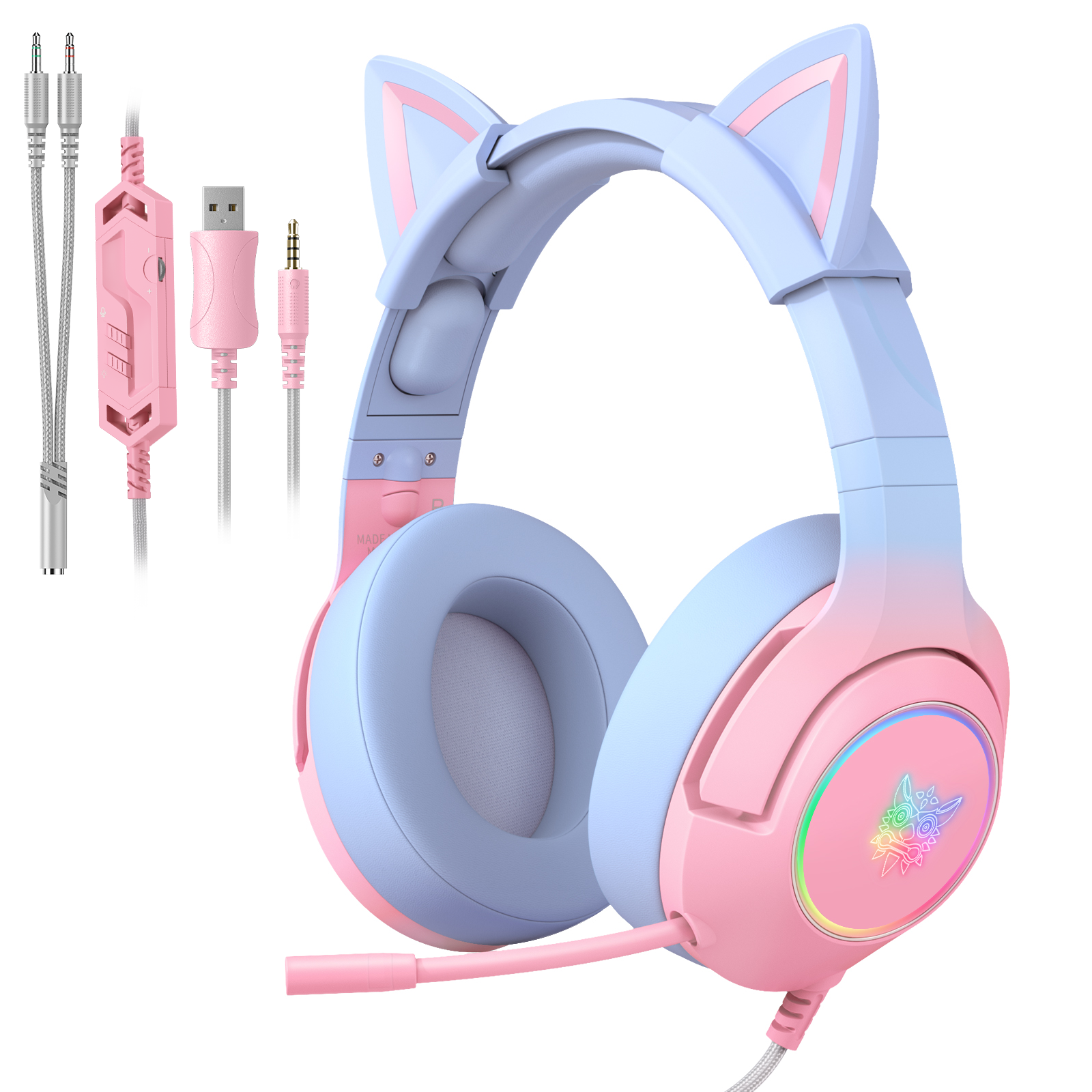 ONIKUMA K9 RGB Stereo Gaming Headset with Cat Ears for PS4, Xbox, PC and Switch - Image 6