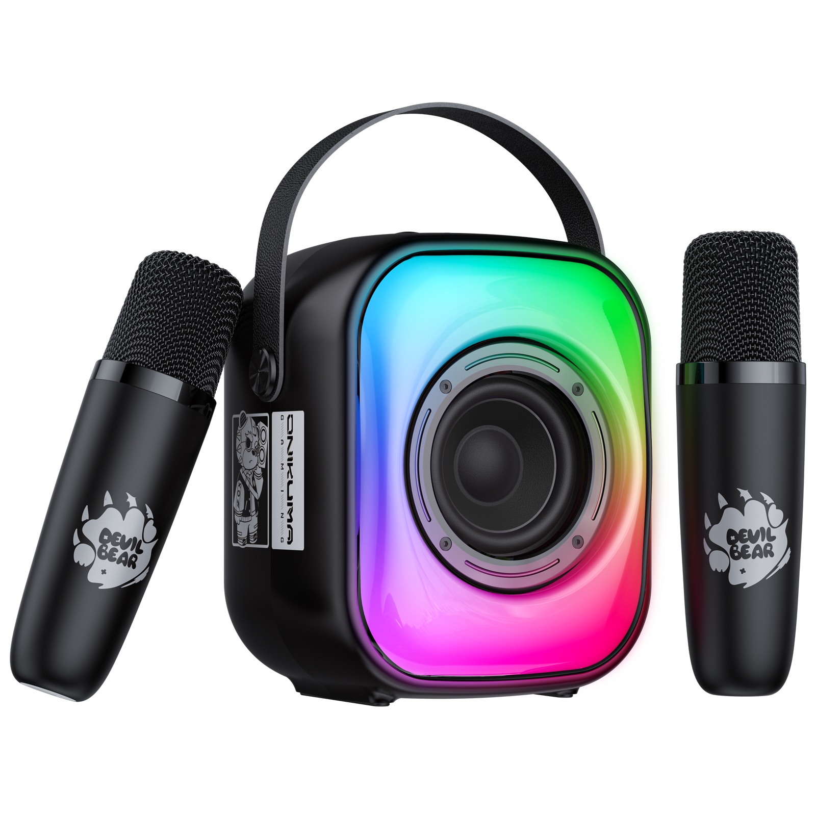 ONIKUMA L7 5W Karaoke Bluetooth Speaker with 2 Microphones (Black) - Image 2
